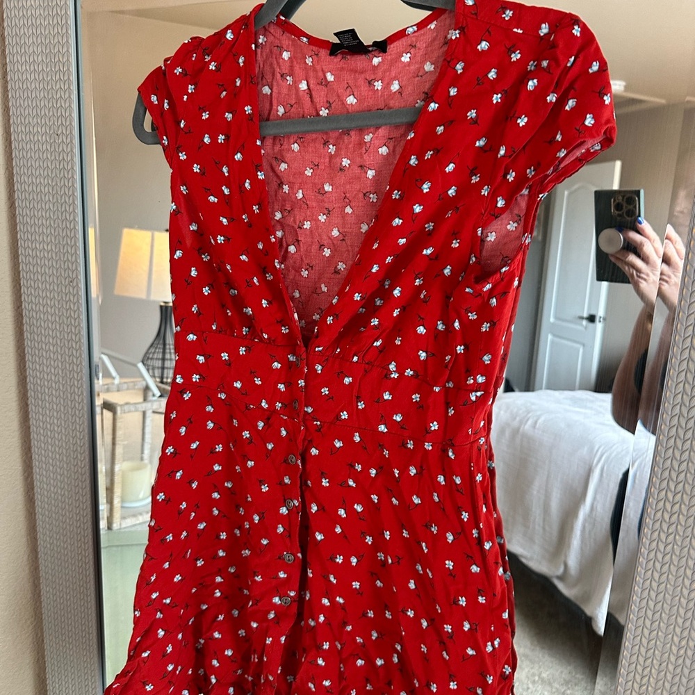 Red Floral Women's Dress